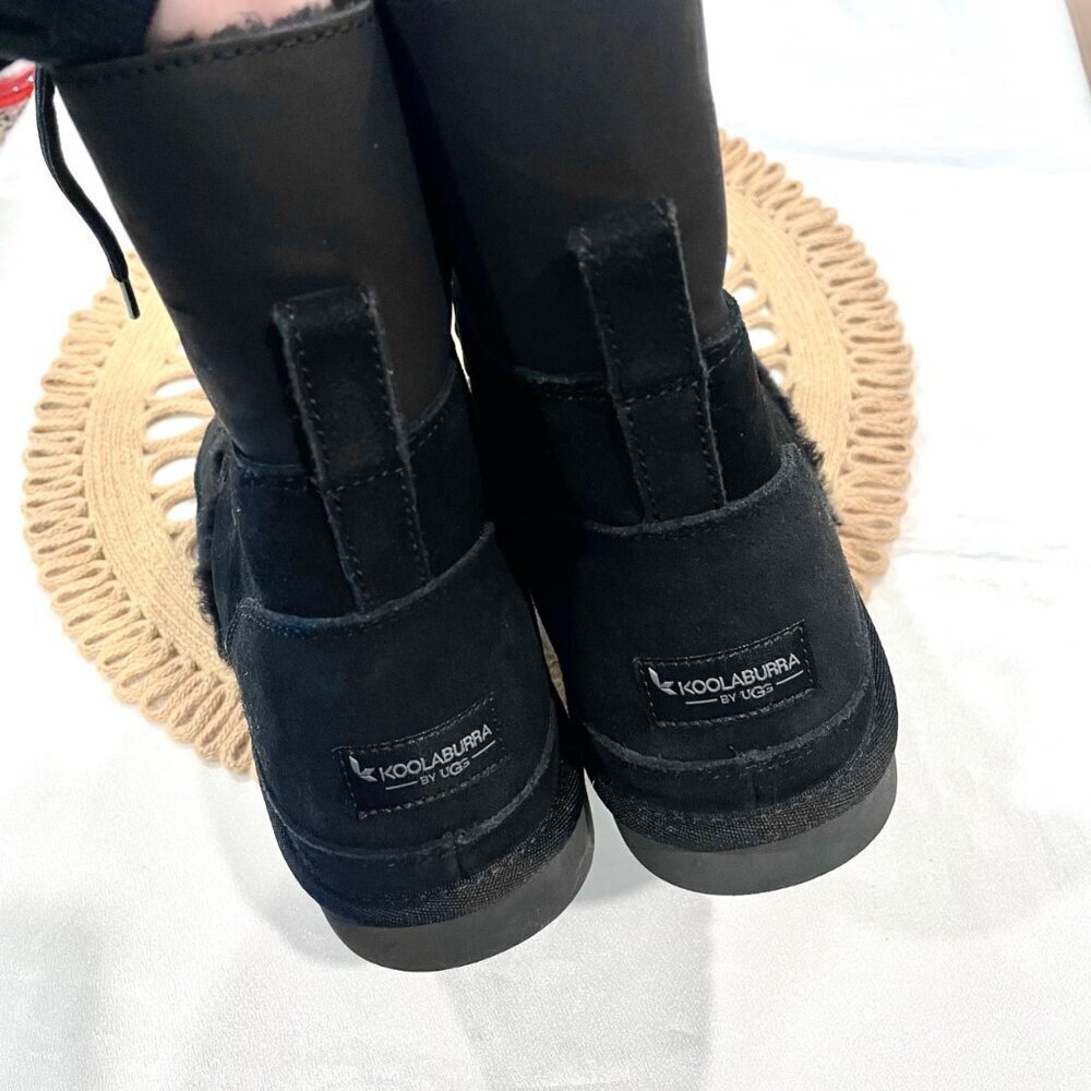 NWOT Koolaburra UGG Black Boot Size 11 Advay Tall Suede Cozy Grunge Winter Ski - Picture 10 of 11